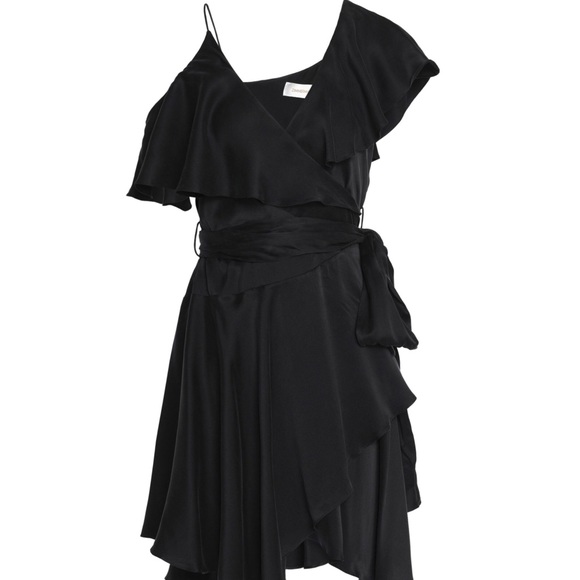 zimmermann black wrap dress